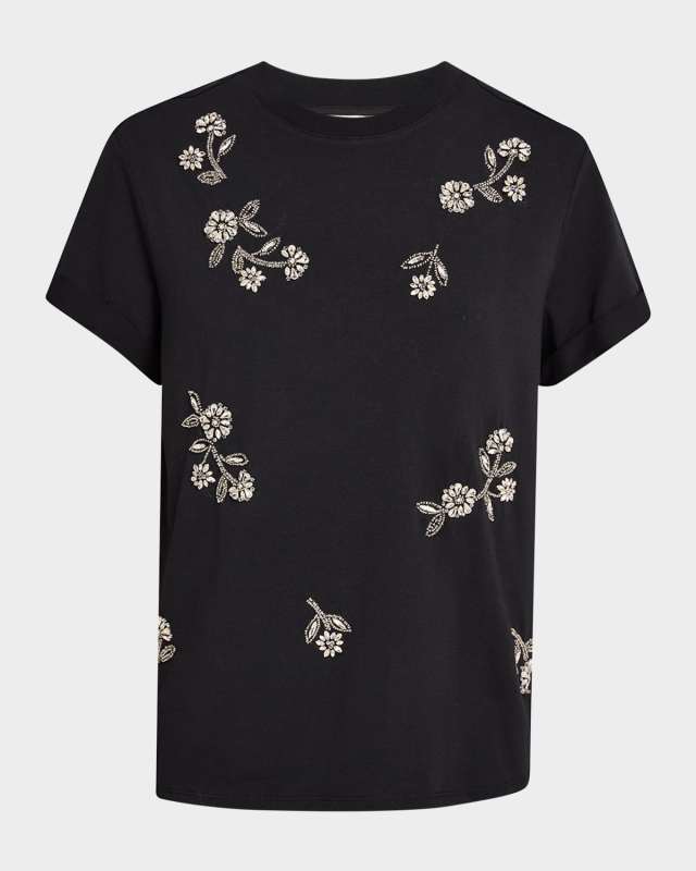 Bree Short-Sleeve Rhinestone Vine T